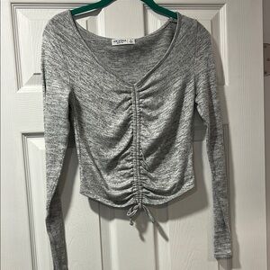 Arizona Jean Company Women's Gray Ruched Top